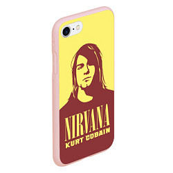 Чехол iPhone 7/8 матовый Kurt Cobain Nirvana, цвет: 3D-светло-розовый — фото 2