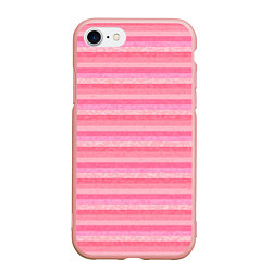 Чехол iPhone 7/8 матовый Нежный розовый полосатый