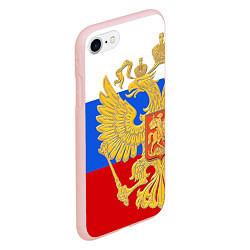Чехол iPhone 7/8 матовый Герб России: триколор, цвет: 3D-светло-розовый — фото 2