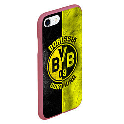 Чехол iPhone 7/8 матовый Borussia Dortmund, цвет: 3D-малиновый — фото 2