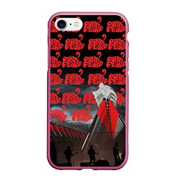 Чехол iPhone 7/8 матовый Pink Floyd Pattern, цвет: 3D-малиновый