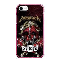 Чехол iPhone 7/8 матовый Metallica: XXX, цвет: 3D-малиновый