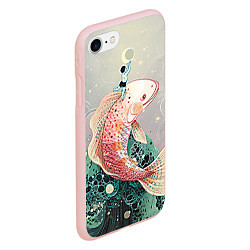 Чехол iPhone 7/8 матовый Рыба, цвет: 3D-светло-розовый — фото 2