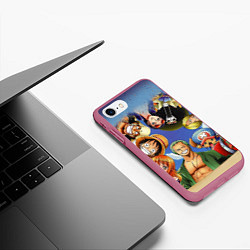 Чехол iPhone 7/8 матовый One Piece, цвет: 3D-малиновый — фото 2