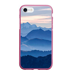 Чехол iPhone 7/8 матовый Горы, цвет: 3D-малиновый