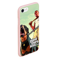 Чехол iPhone 7/8 матовый GTA 5: Franklin Clinton, цвет: 3D-светло-розовый — фото 2