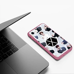 Чехол iPhone 7/8 матовый EXO Boys, цвет: 3D-малиновый — фото 2