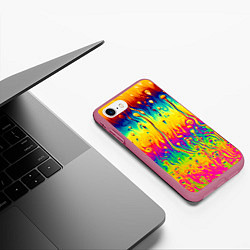 Чехол iPhone 7/8 матовый Tie dye, цвет: 3D-малиновый — фото 2