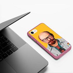 Чехол iPhone 7/8 матовый Ленин хипстер, цвет: 3D-малиновый — фото 2