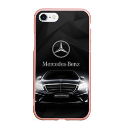 Чехол iPhone 7/8 матовый Mercedes, цвет: 3D-светло-розовый