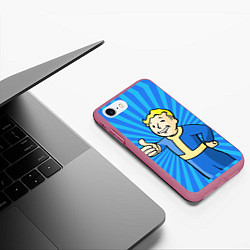 Чехол iPhone 7/8 матовый Fallout Blue, цвет: 3D-малиновый — фото 2