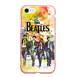 Чехол iPhone 7/8 матовый The Beatles: Colour Spray, цвет: 3D-светло-розовый