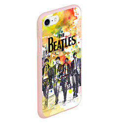 Чехол iPhone 7/8 матовый The Beatles: Colour Spray, цвет: 3D-светло-розовый — фото 2