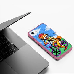 Чехол iPhone 7/8 матовый Drop Dead: Wild Fox, цвет: 3D-малиновый — фото 2