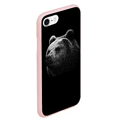 Чехол iPhone 7/8 матовый Взгляд мишки, цвет: 3D-светло-розовый — фото 2