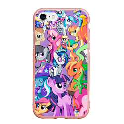 Чехол iPhone 7/8 матовый My Little Pony, цвет: 3D-светло-розовый