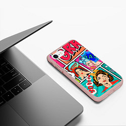 Чехол iPhone 7/8 матовый POP ART, цвет: 3D-светло-розовый — фото 2
