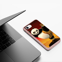 Чехол iPhone 7/8 матовый Кунг фу панда, цвет: 3D-светло-розовый — фото 2