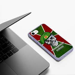 Чехол iPhone 7/8 матовый Череп: Пограничные войска, цвет: 3D-светло-сиреневый — фото 2