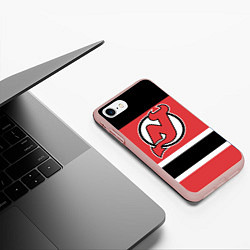 Чехол iPhone 7/8 матовый New Jersey Devils, цвет: 3D-светло-розовый — фото 2