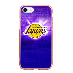 Чехол iPhone 7/8 матовый Los Angeles Lakers, цвет: 3D-светло-розовый