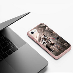 Чехол iPhone 7/8 матовый Баскетбол город, цвет: 3D-светло-розовый — фото 2
