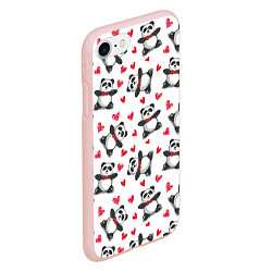 Чехол iPhone 7/8 матовый Любимые панды, цвет: 3D-светло-розовый — фото 2