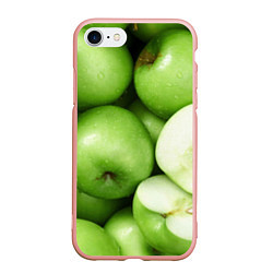 Чехол iPhone 7/8 матовый Яблочная, цвет: 3D-светло-розовый
