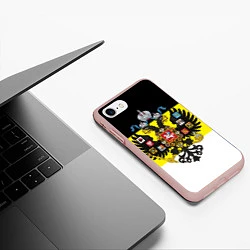 Чехол iPhone 7/8 матовый Имперский Флаг, цвет: 3D-светло-розовый — фото 2