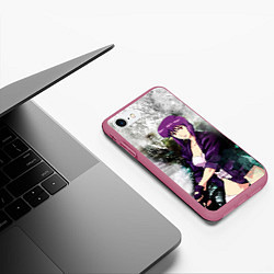 Чехол iPhone 7/8 матовый Призрак в доспехах, цвет: 3D-малиновый — фото 2