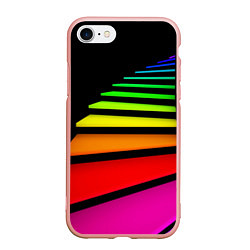 Чехол iPhone 7/8 матовый Радужная лестница, цвет: 3D-светло-розовый