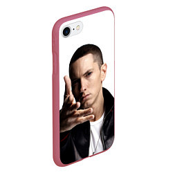 Чехол iPhone 7/8 матовый Eminem, цвет: 3D-малиновый — фото 2