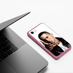 Чехол iPhone 7/8 матовый Eminem, цвет: 3D-малиновый — фото 2