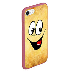 Чехол iPhone 7/8 матовый Заразительная улыбка, цвет: 3D-малиновый — фото 2