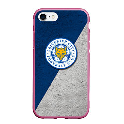 Чехол iPhone 7/8 матовый Leicester City FC, цвет: 3D-малиновый