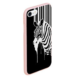 Чехол iPhone 7/8 матовый Жидкая зебра, цвет: 3D-светло-розовый — фото 2