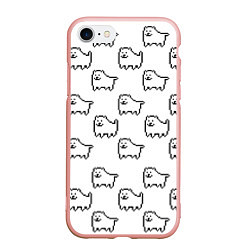 Чехол iPhone 7/8 матовый Undertale Annoying dog white, цвет: 3D-светло-розовый