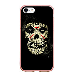 Чехол iPhone 7/8 матовый Misfits: Death Face, цвет: 3D-светло-розовый