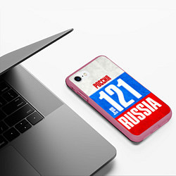 Чехол iPhone 7/8 матовый Russia: from 121, цвет: 3D-малиновый — фото 2