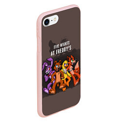 Чехол iPhone 7/8 матовый Five Nights At Freddy's, цвет: 3D-светло-розовый — фото 2