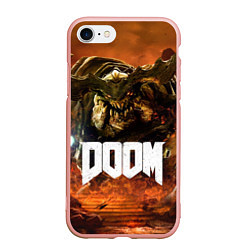 Чехол iPhone 7/8 матовый DOOM 4: Hell Cyberdemon, цвет: 3D-светло-розовый