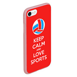 Чехол iPhone 7/8 матовый Keep Calm & Love Volleyball, цвет: 3D-баблгам — фото 2