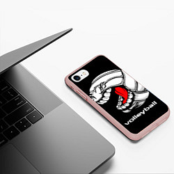 Чехол iPhone 7/8 матовый Волейбол 25, цвет: 3D-светло-розовый — фото 2