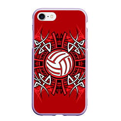 Чехол iPhone 7/8 матовый Волейбол 34, цвет: 3D-светло-сиреневый
