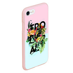 Чехол iPhone 7/8 матовый Tropical Art, цвет: 3D-светло-розовый — фото 2