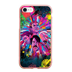 Чехол iPhone 7/8 матовый Red Hot Chili Peppers Art, цвет: 3D-светло-розовый