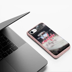 Чехол iPhone 7/8 матовый Washington Capitals, цвет: 3D-светло-розовый — фото 2