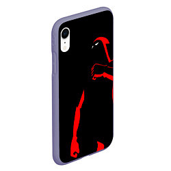 Чехол iPhone XR матовый Dethklok: Dark Man цвета 3D-серый — фото 2