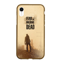 Чехол iPhone XR матовый FtWD: Walking Zombie, цвет: 3D-коричневый