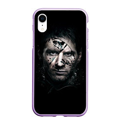Чехол iPhone XR матовый Messi Black цвета 3D-сиреневый — фото 1